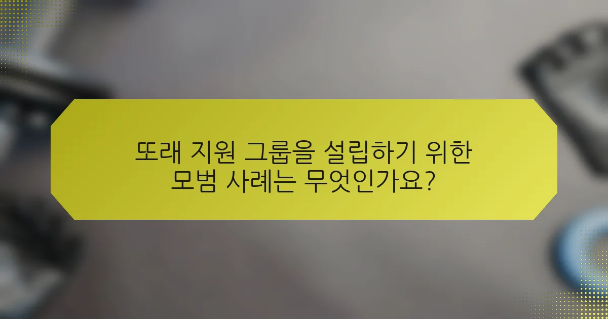 또래 지원 그룹을 설립하기 위한 모범 사례는 무엇인가요?