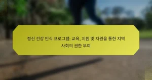 정신 건강 인식 프로그램: 교육, 지원 및 자원을 통한 지역 사회의 권한 부여